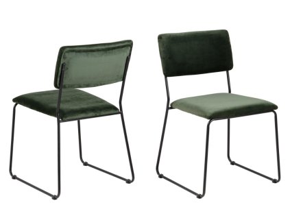 2x Jedálenská stolička Cornelia - zelená / čierna