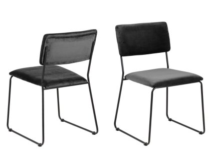 2x Jedálenská stolička Cornelia - sivá / čierna