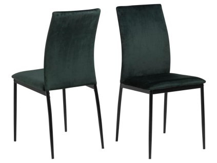 4x Jedálenská stolička Demina - tmavozelená / čierna