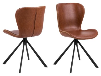 Otočná jedálenská stolička Batilda A1 - hnedá ekokoža / čierna