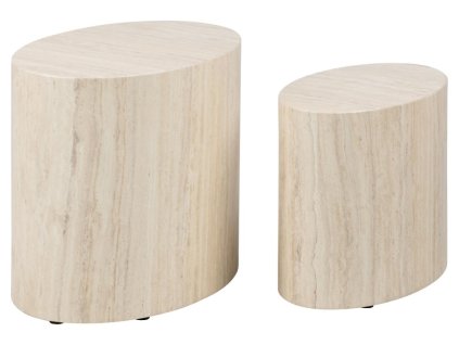 Set konferenčných stolíkov Mice (2 ks) - béžový mramor