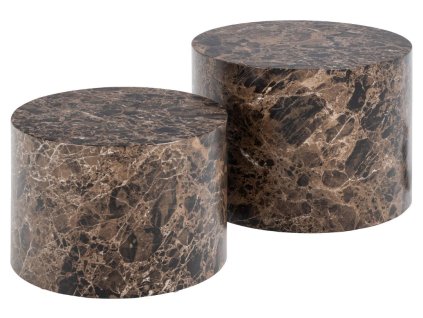 Set konferenčných stolíkov Dice (2 ks) - hnedý mramor