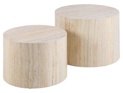Set okrúhlych konferenčných stolíkov Dice (2 ks) - béžová