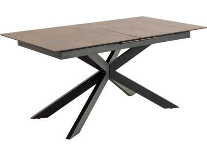 Rozkladací jedálenský stôl Irwine 168/210 - hrdzavo hnedá / čierna
