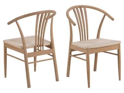 2x Jedálenské kreslo York - dub bielený / krémová