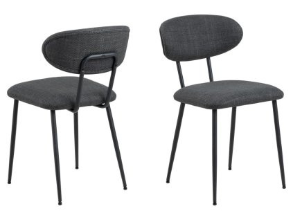 2x Jedálenská stolička Denise - tmavosivá / čierna