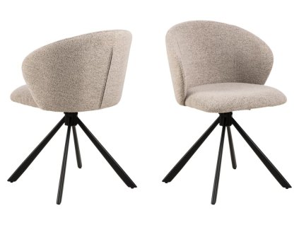 2x Otočná jedálenská stolička Pippa - béžová / čierna