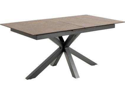 Rozkladací jedálenský stôl Heaven 168/210 - hrdzavo hnedá / čierna