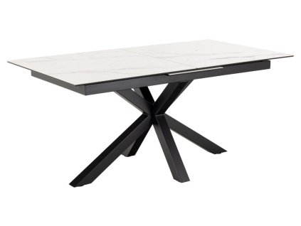 Rozkladací jedálenský stôl Heaven 168/210 - biely mramor / čierna