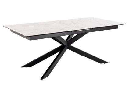 Rozkladací jedálenský stôl Irwine 200/240 - biely mramor / čierna