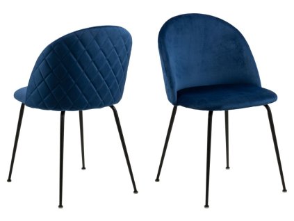 2x Jedálenská stolička Louise - modrá / čierna