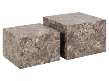 Set konferenčných stolíkov Dice (2 ks) - hnedý mramor