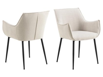 2x Jedálenské kreslo Bonita - béžová / čierna