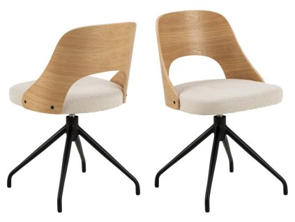 Otočná jedálenská stolička Lucys - béžová / čierna