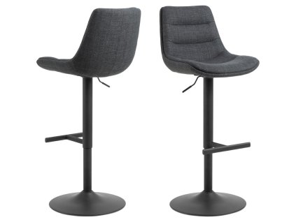 2x Barová stolička Adisa - sivá / čierna