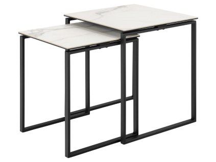 Set konferenčných stolíkov Katrine (2 ks) - biela / čierna