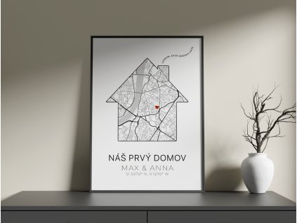 Personalizovaná mapa Domček s vlastným textom