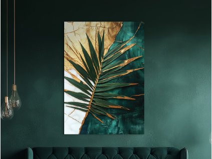 64213 1 obraz zlaty dotyk palmy