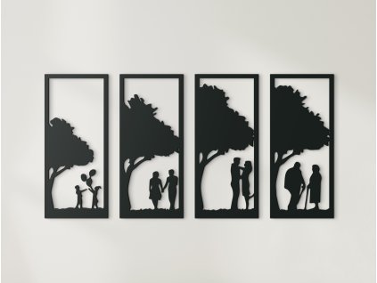 AKCIA 4-dielny obraz Dozrievanie v láske - 44,5x89 cm, antracit