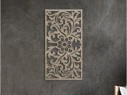AKCIA Drevený panel na stenu Kvety - 89x46,5 cm, buk bavaria