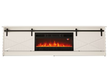 TV stolík Granero s krbom - biela