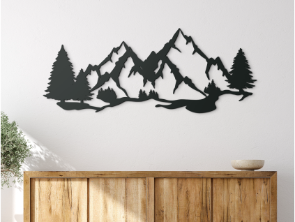 AKCIA - Obraz Hory a stromy, Antracit