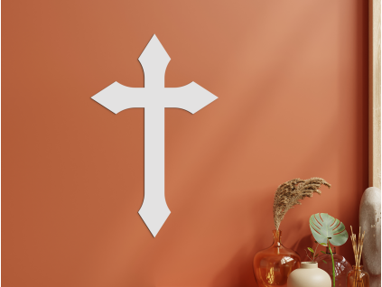 AKCIA - Nálepka gotický kríž, Biela