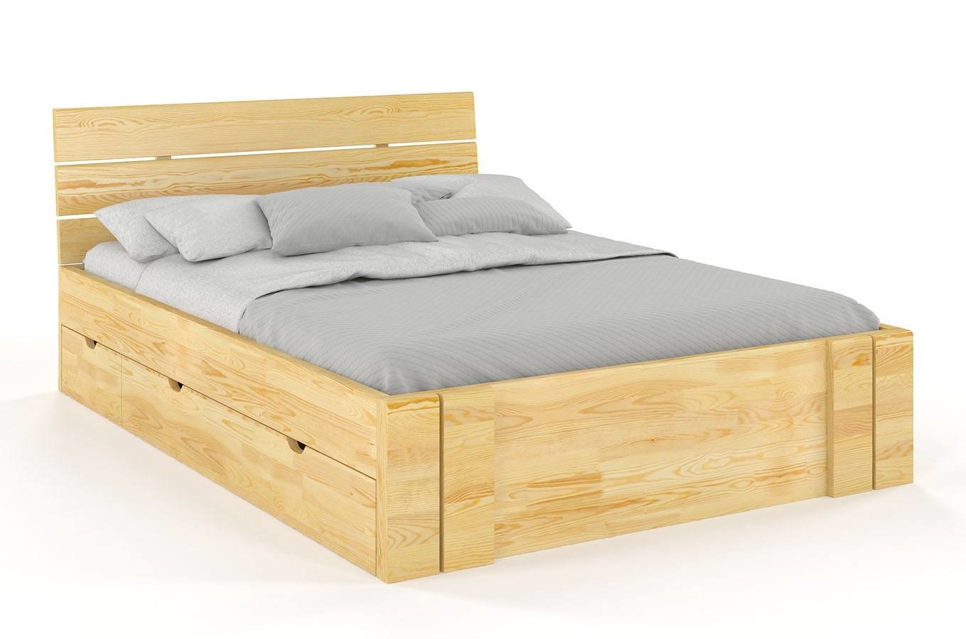 CHROB Masívna posteľ Arhus z borovice s úložným priestorom - prírodná Rozmer postele: 160 x 200 cm