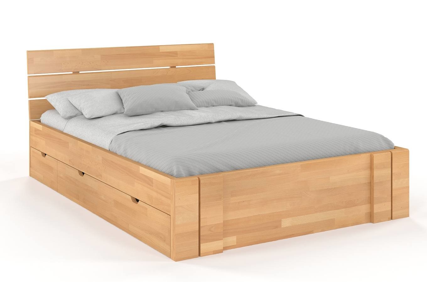 CHROB Masívna posteľ Arhus buk s úložným priestorom - prírodná Rozmer postele: 140 x 200 cm