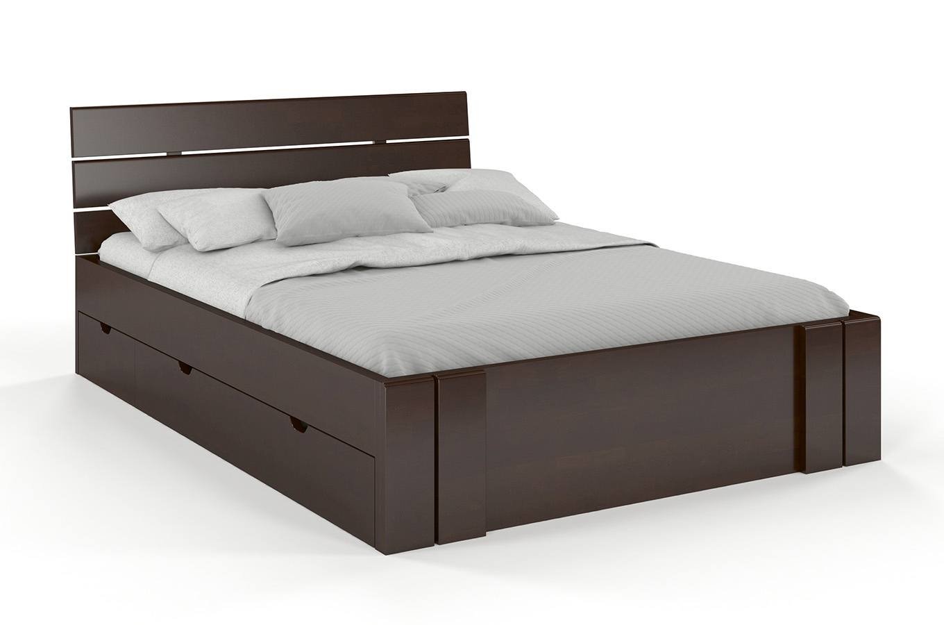CHROB Masívna posteľ Arhus buk s úložným priestorom - palisander Rozmer postele: 120 x 200 cm