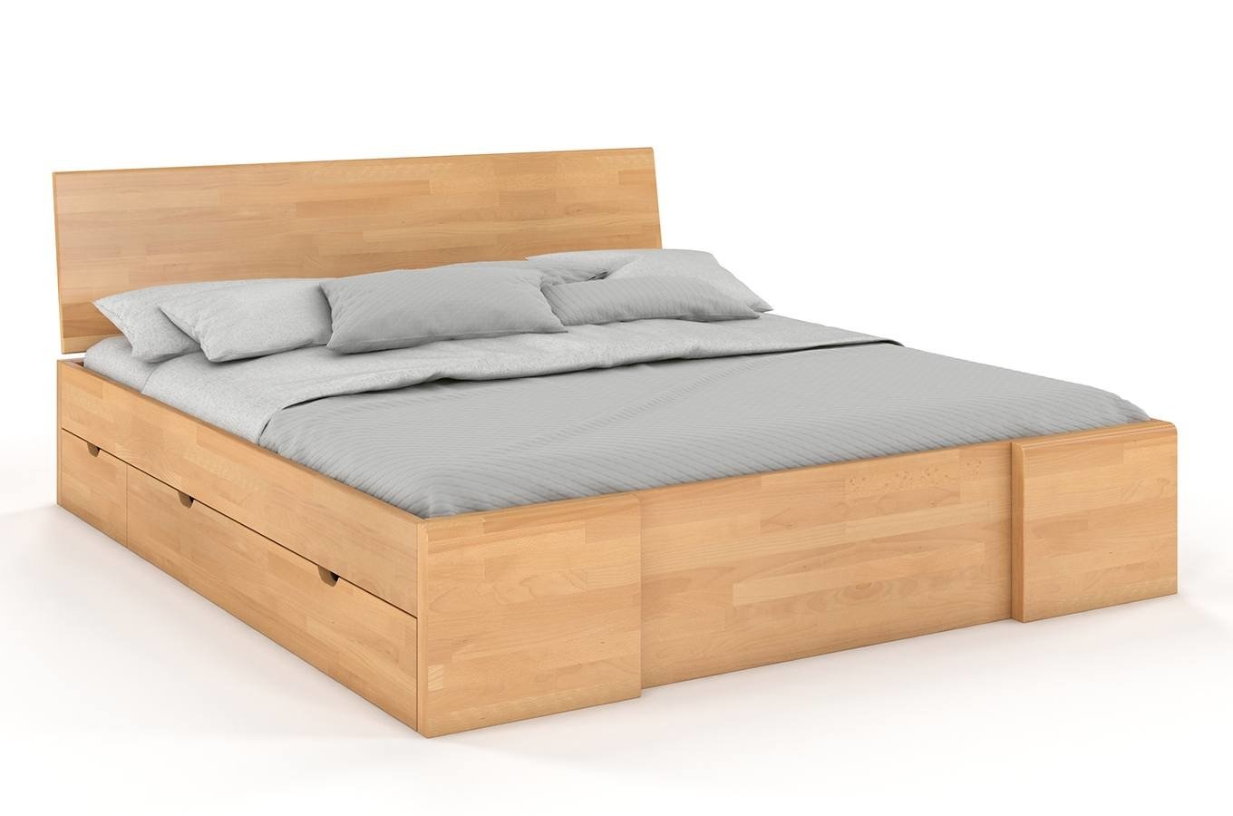 CHROB Drevená posteľ s úložným priestorom Hessler buk - prírodná Rozmer postele: 200 x 200 cm