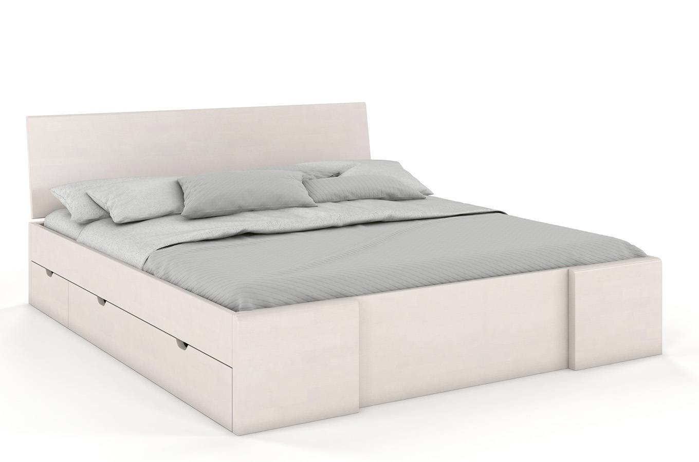 CHROB Drevená posteľ s úložným priestorom Hessler buk - biela Rozmer postele: 180 x 200 cm