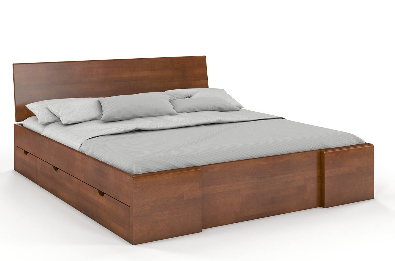 CHROB Drevená posteľ s úložným priestorom Hessler buk - orech Rozmer postele: 120 x 200 cm