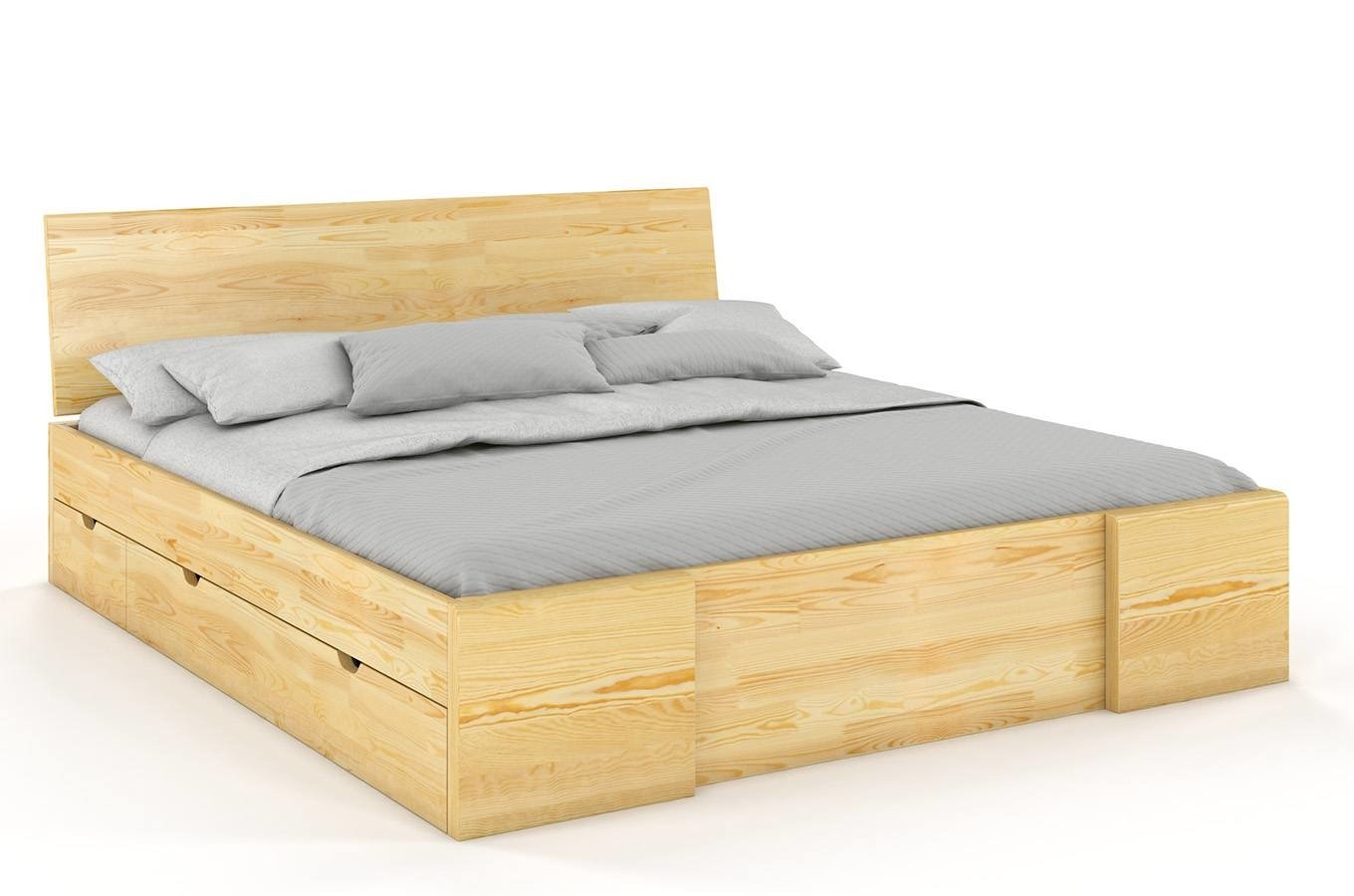 CHROB Drevená posteľ s úložným priestorom Hessler borovica - prírodná Rozmer postele: 140 x 200 cm