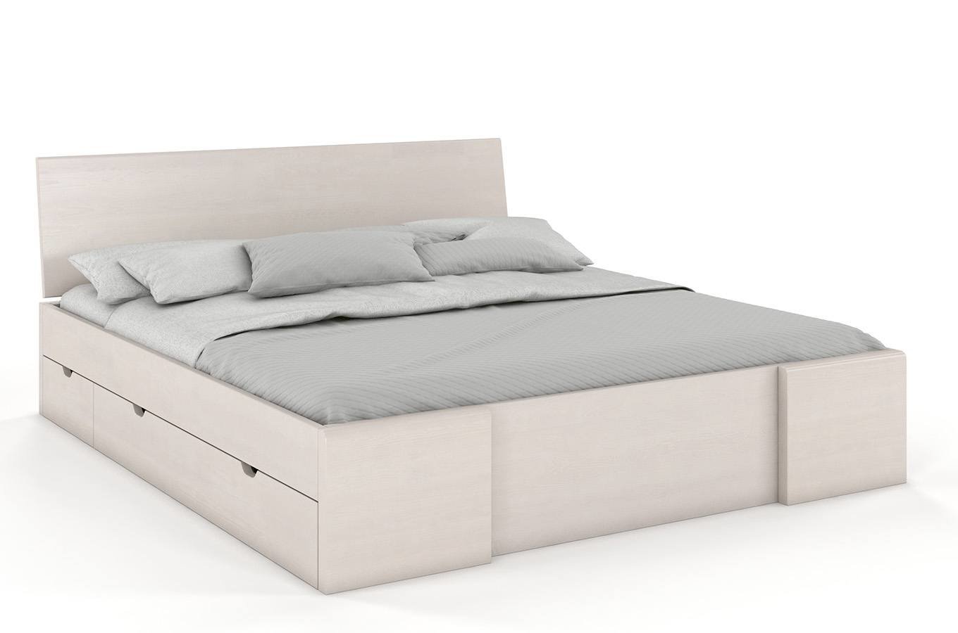 CHROB Drevená posteľ s úložným priestorom Hessler borovica - biela Rozmer postele: 140 x 200 cm