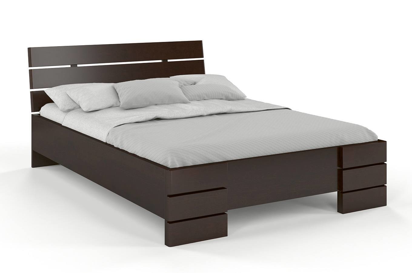 CHROB Masívna posteľ Sandemo High z borovice - palisander Rozmer postele: 90 x 200 cm