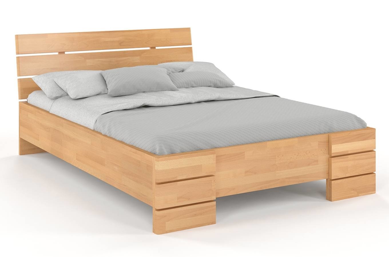 CHROB Masívna posteľ Sandemo High buk - prírodná Rozmer postele: 90 x 200 cm