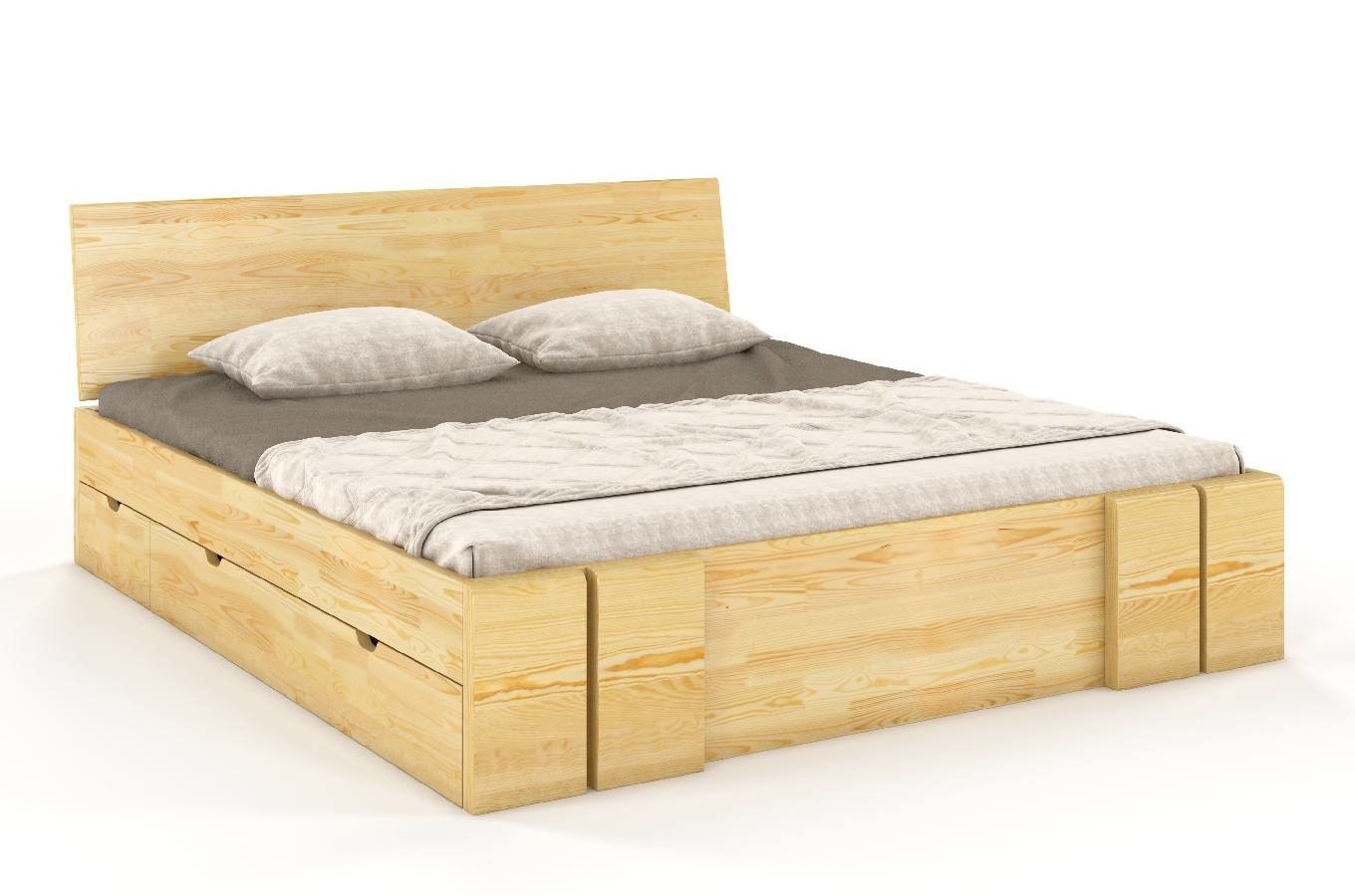CHROB Masívna posteľ s úložným priestorom Vestre borovica - prírodná Rozmer postele: 120 x 200 cm