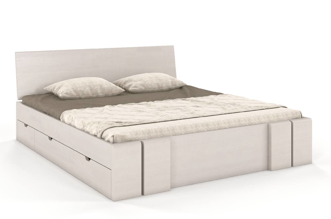 CHROB Masívna posteľ s úložným priestorom Vestre borovica - biela Rozmer postele: 120 x 200 cm