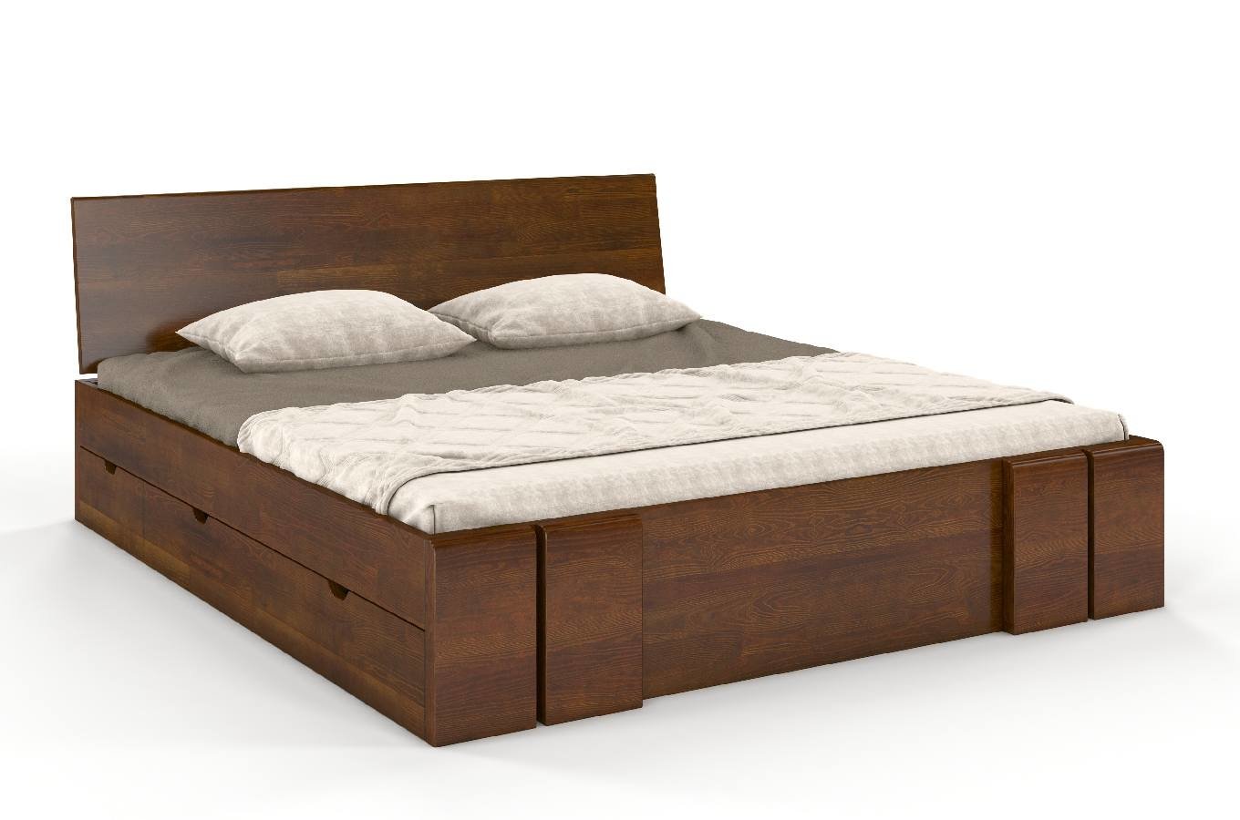 CHROB Masívna posteľ s úložným priestorom Vestre borovica - orech Rozmer postele: 120 x 200 cm