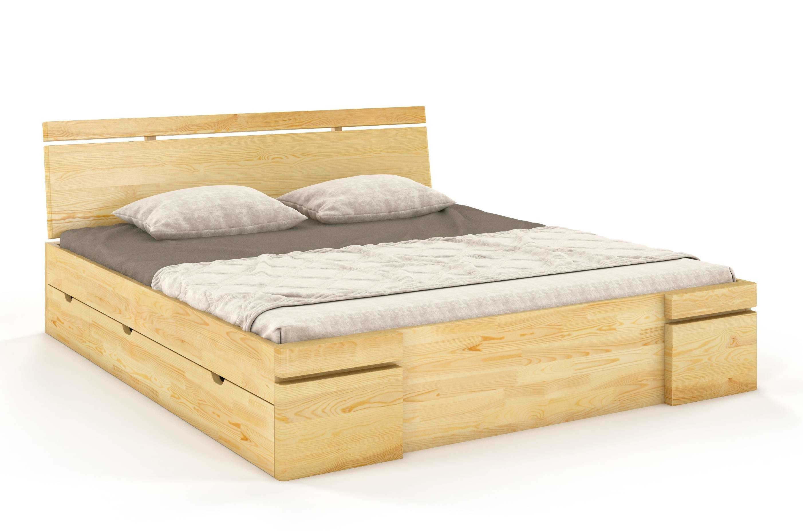 CHROB Drevená posteľ Sparta z borovice s úložným priestorom - prírodná Rozmer postele: 120 x 200 cm