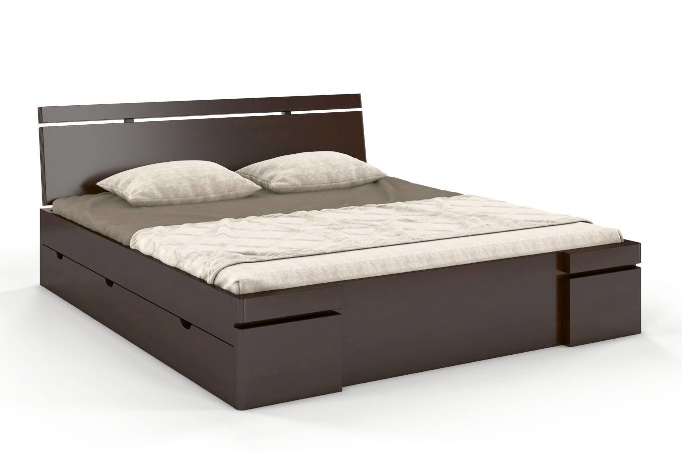 CHROB Drevená posteľ Sparta buk s úložným priestorom - palisander Rozmer postele: 120 x 200 cm