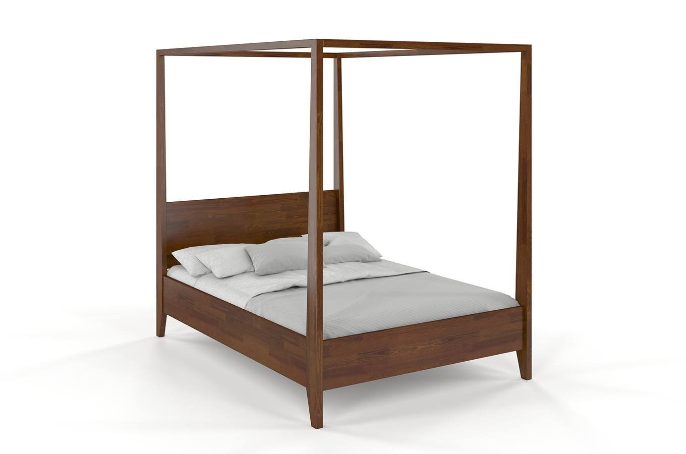 CHROB Masívna posteľ s baldachýnom Canopy borovica - orech Rozmer postele: 180 x 200 cm