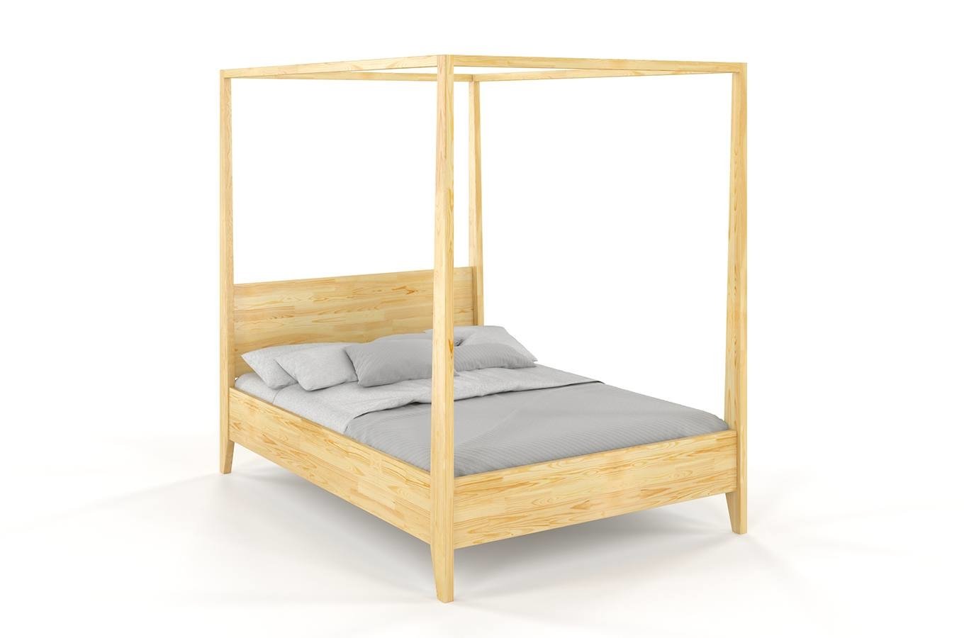 CHROB Masívna posteľ s baldachýnom Canopy borovica - palisander Rozmer postele: 140 x 200 cm