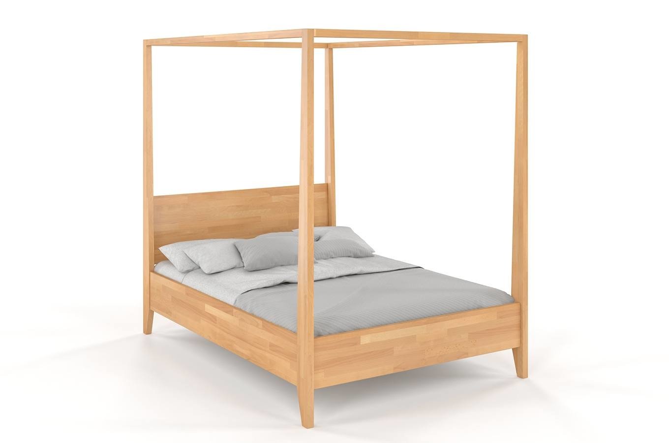 CHROB Masívna posteľ s nebesami Canopy buk - orech Rozmer postele: 160 x 200 cm