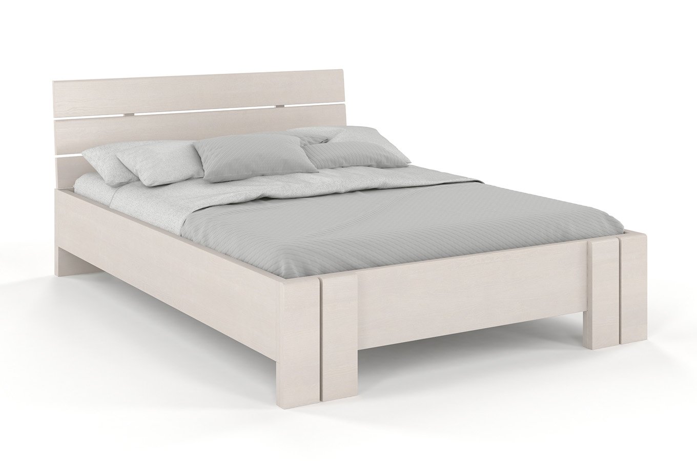 CHROB Borovicová posteľ Arhus High s úložným priestorom - biela Rozmer postele: 160 x 200 cm