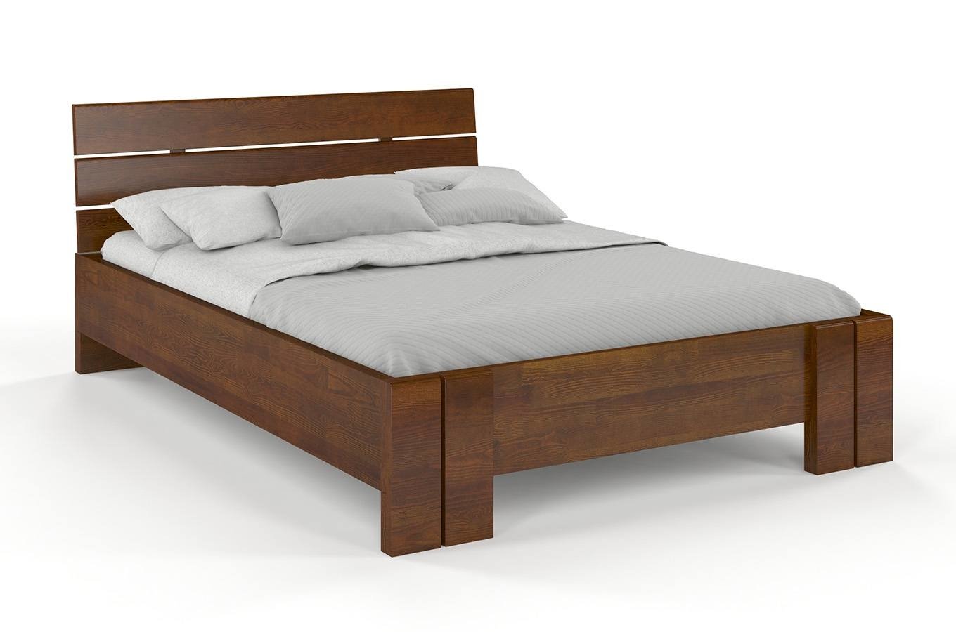CHROB Borovicová posteľ Arhus High s úložným priestorom - orech Rozmer postele: 140 x 200 cm