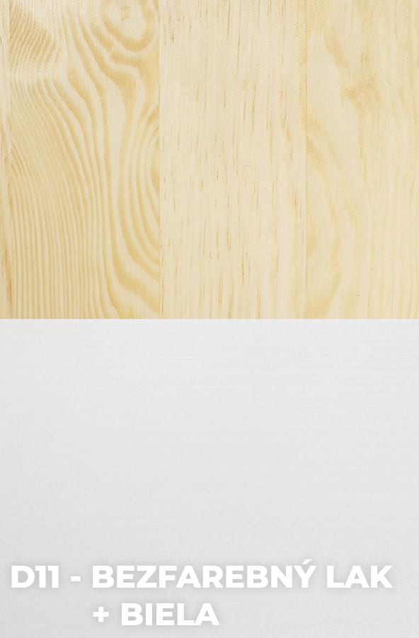 DOK Nočný stolík z masívu Malmo Povrchová úprava:: D11 - Bezfarebný lak + Biela