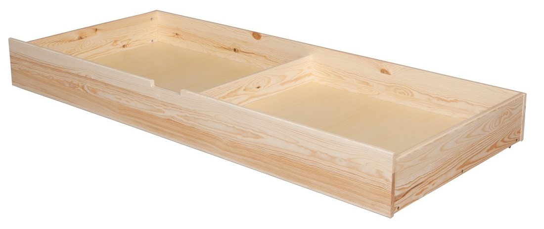 DOK Zásuvka pod posteľ z masívu Rozmer postele: 90 x 200 cm, Povrchová úprava:: D01 - Bez náteru (prírodná)