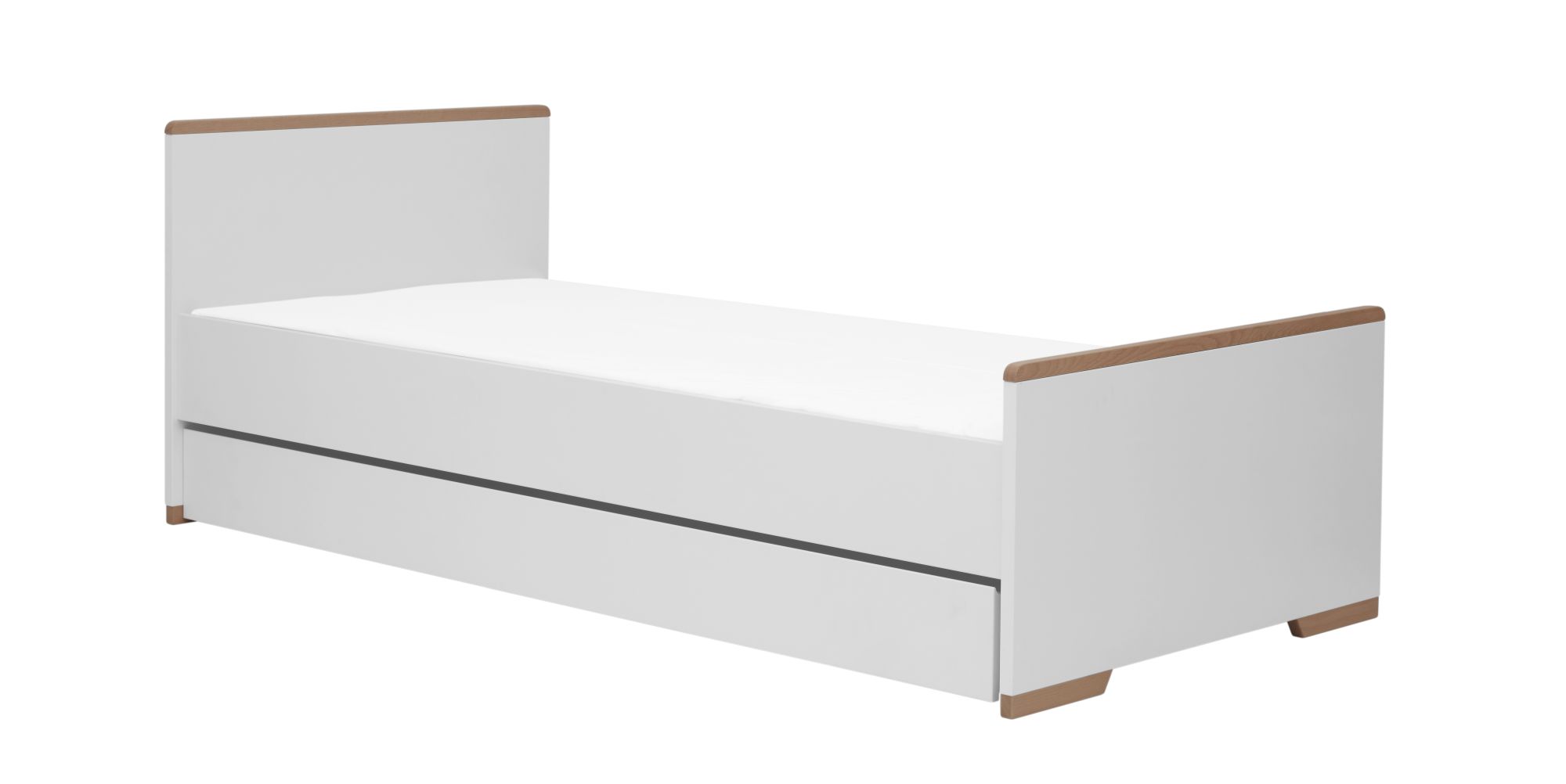 Pinio Detská posteľ Snap - 200 x 90 cm (2 farby) Farba: Biela, Zásuvka: Áno